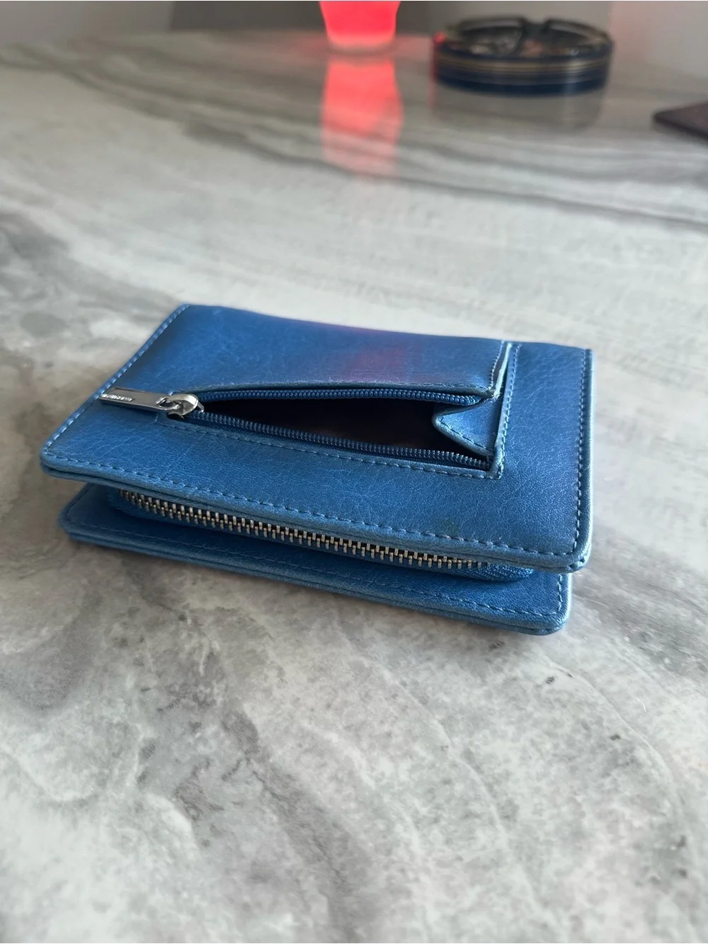 Matt & Nat Blue Compact Zip Wallet